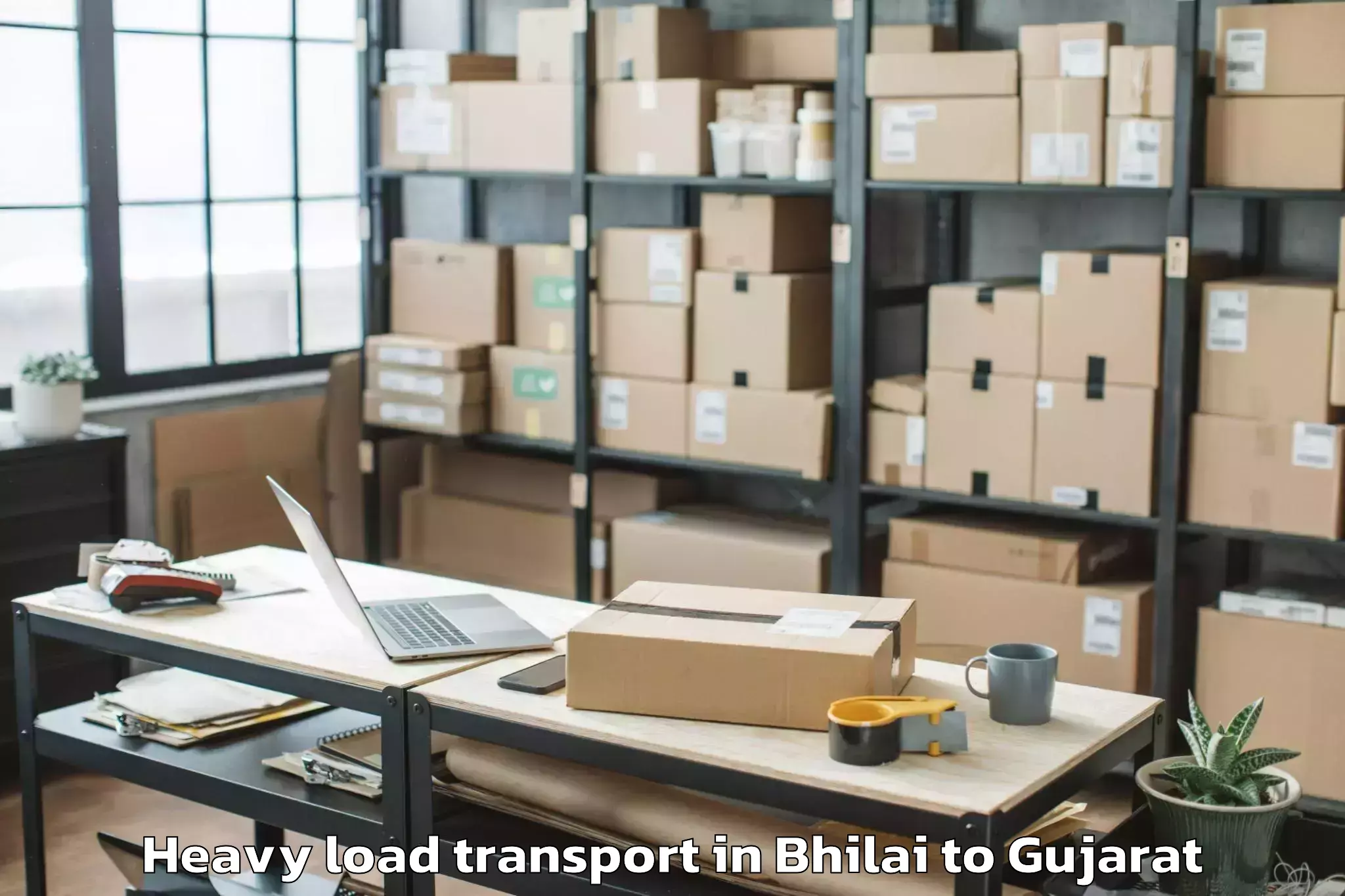 Top Bhilai to Porbandar Airport Pbd Heavy Load Transport Available